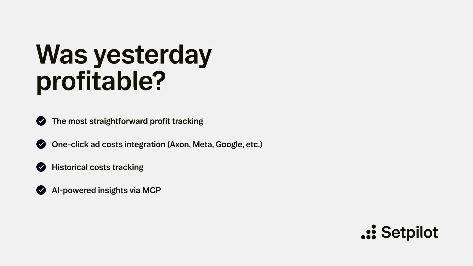 The most straightforward profit tracking