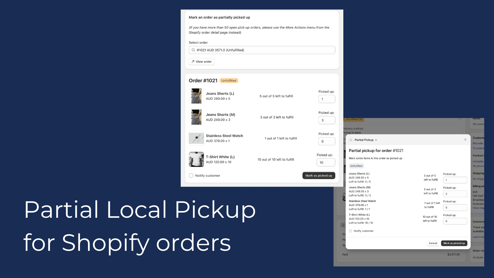 Partial local pickups