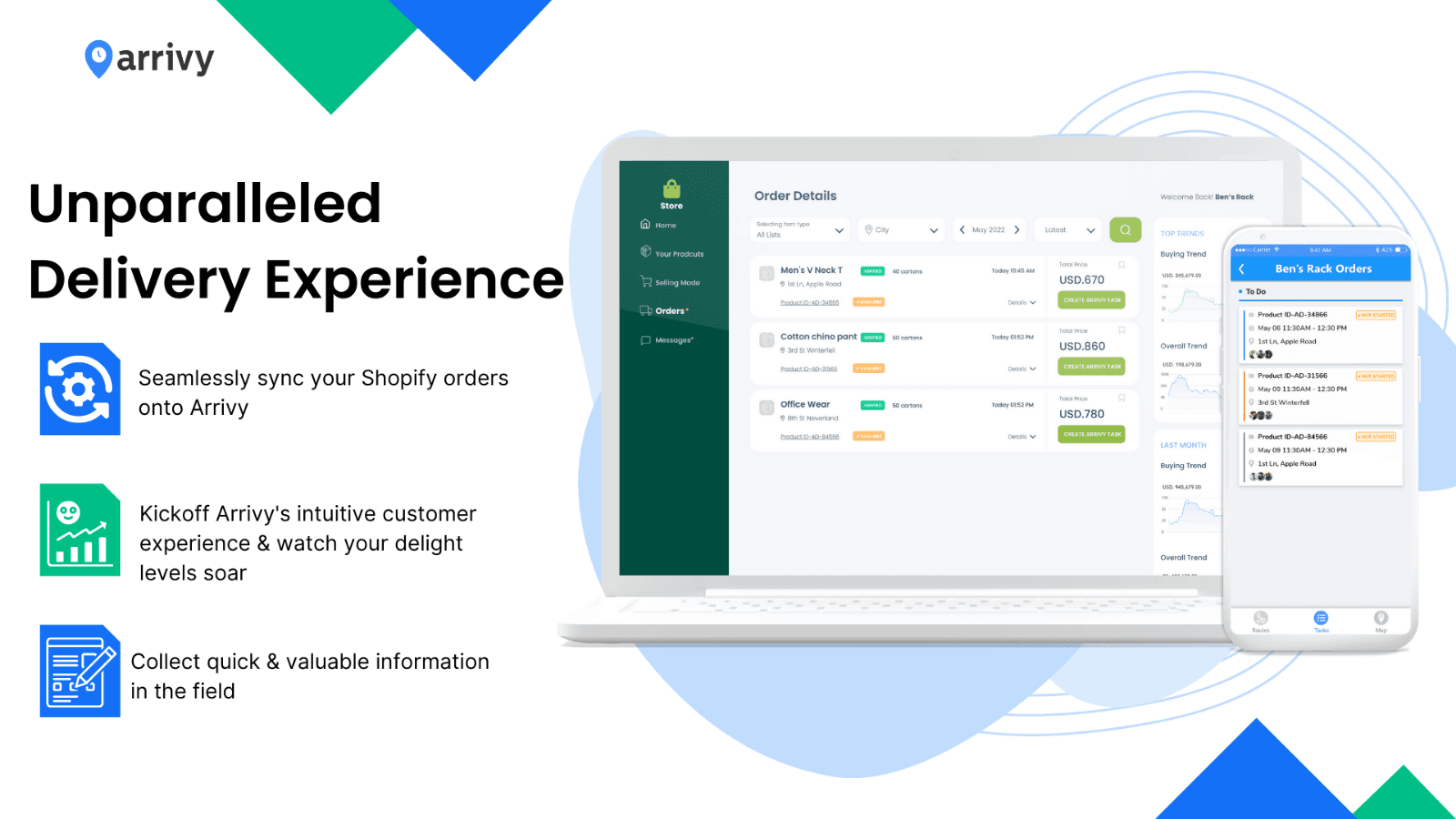Create a seamless workflow from orders to deliveries