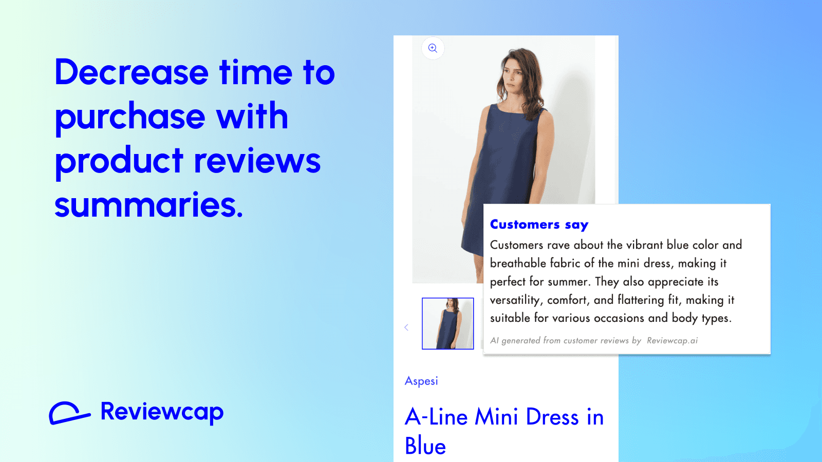 AI powered product reviews summaries.