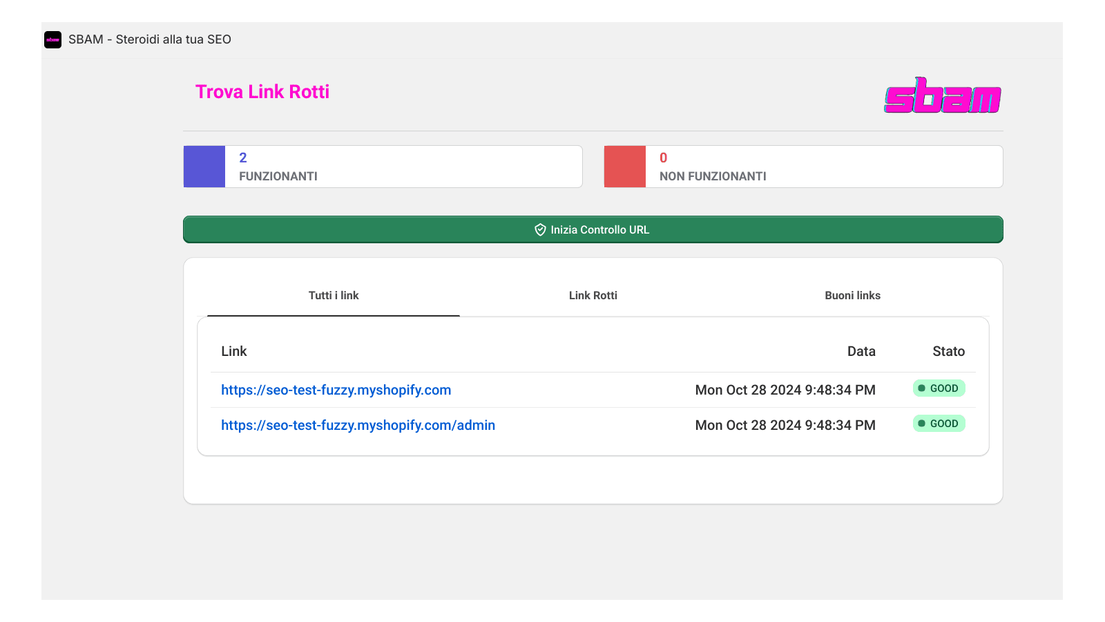 controllo link rotti
