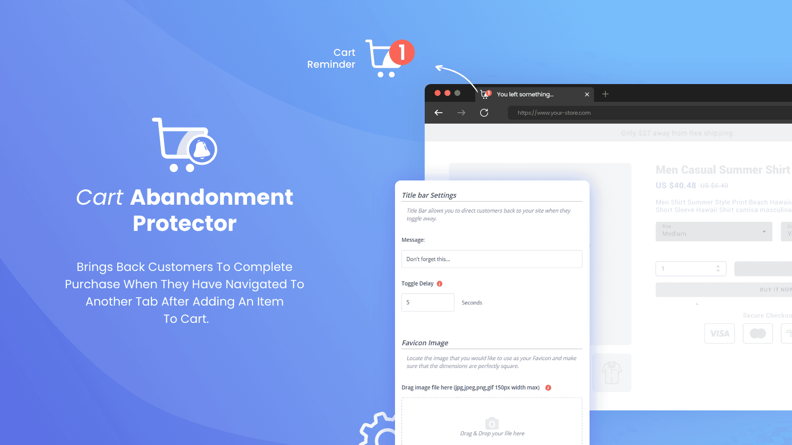 Recover carts by showing title bar notifications