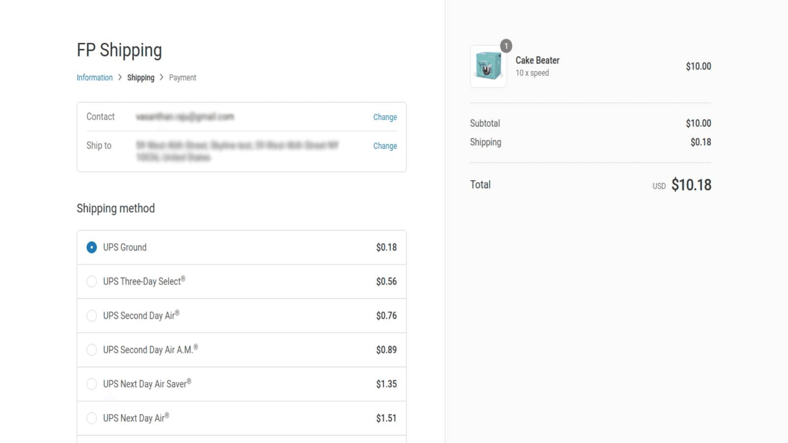 Shopify carrier rate selection provided by FreightPal