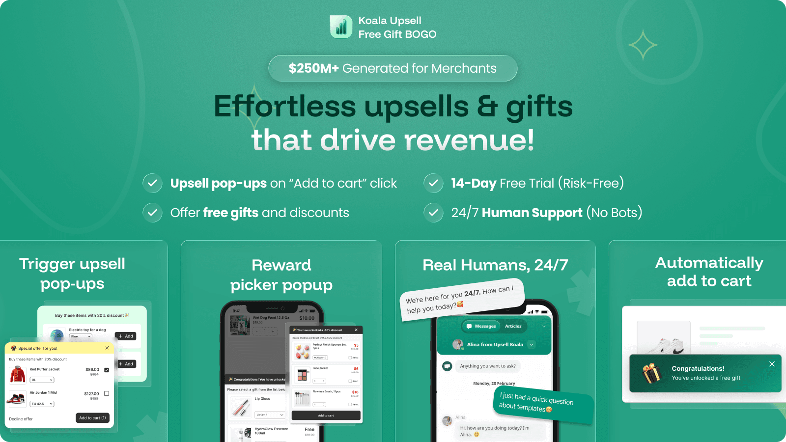Upsell, Buy X Get Y and Gift strategies all in one app