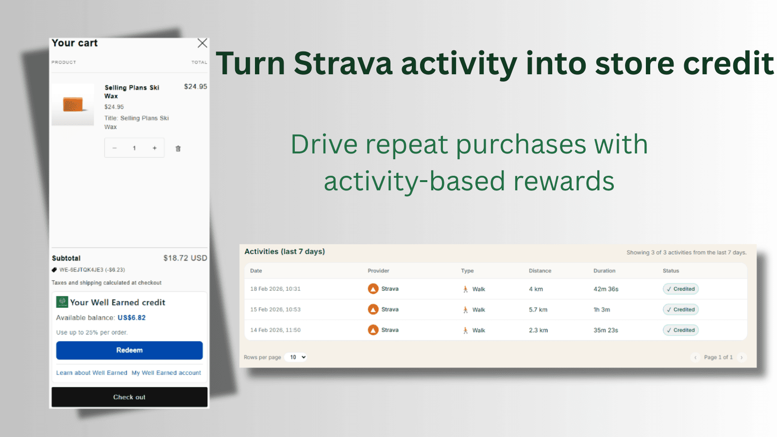 Turn Strava activity into store credit