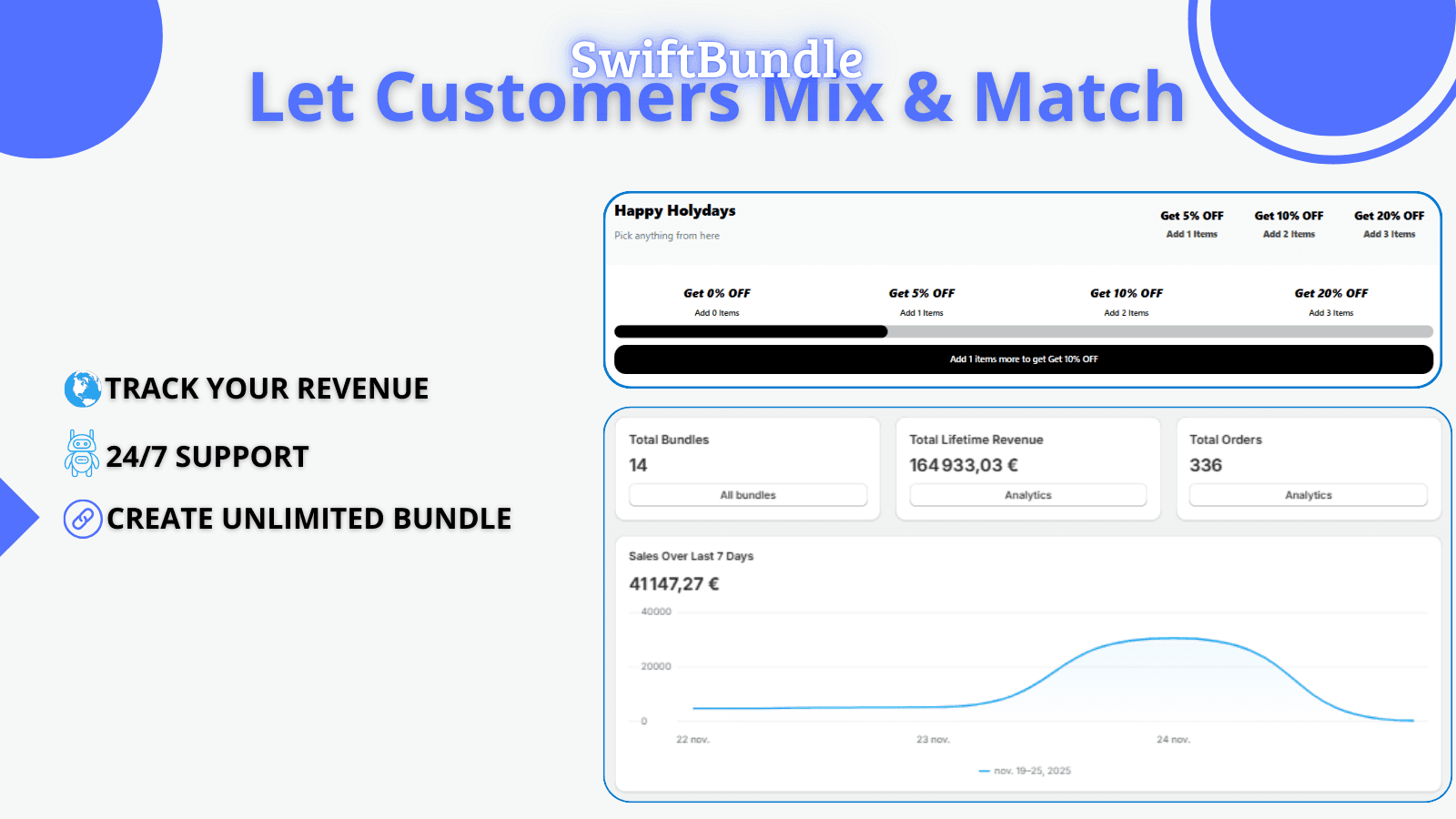 Let customer mix and match product to order bundle