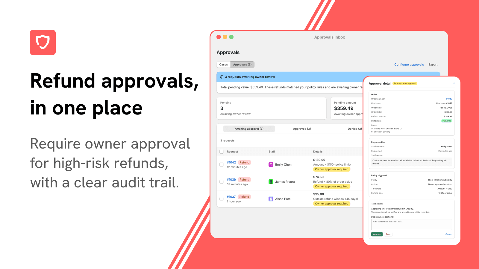 Refund approvals, in one place