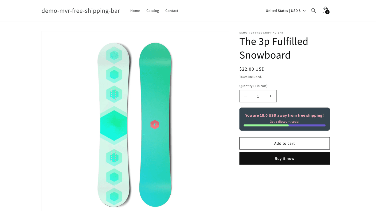 Free Shipping Bar Product Page