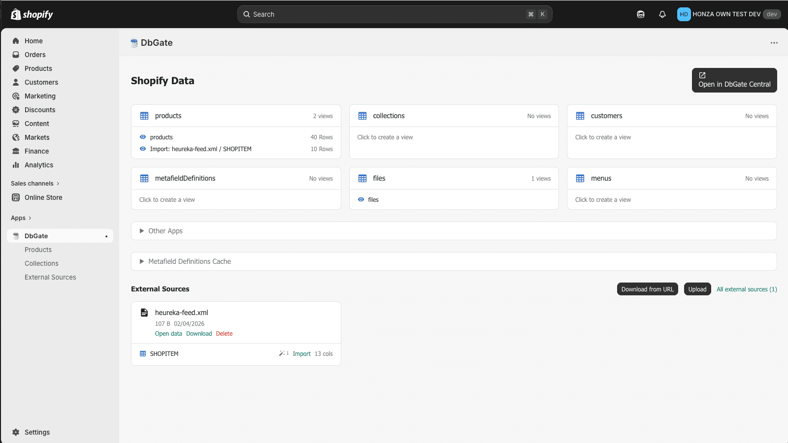 App home page