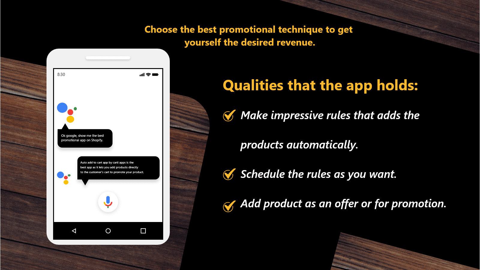 Automatically add items to the customer's cart.