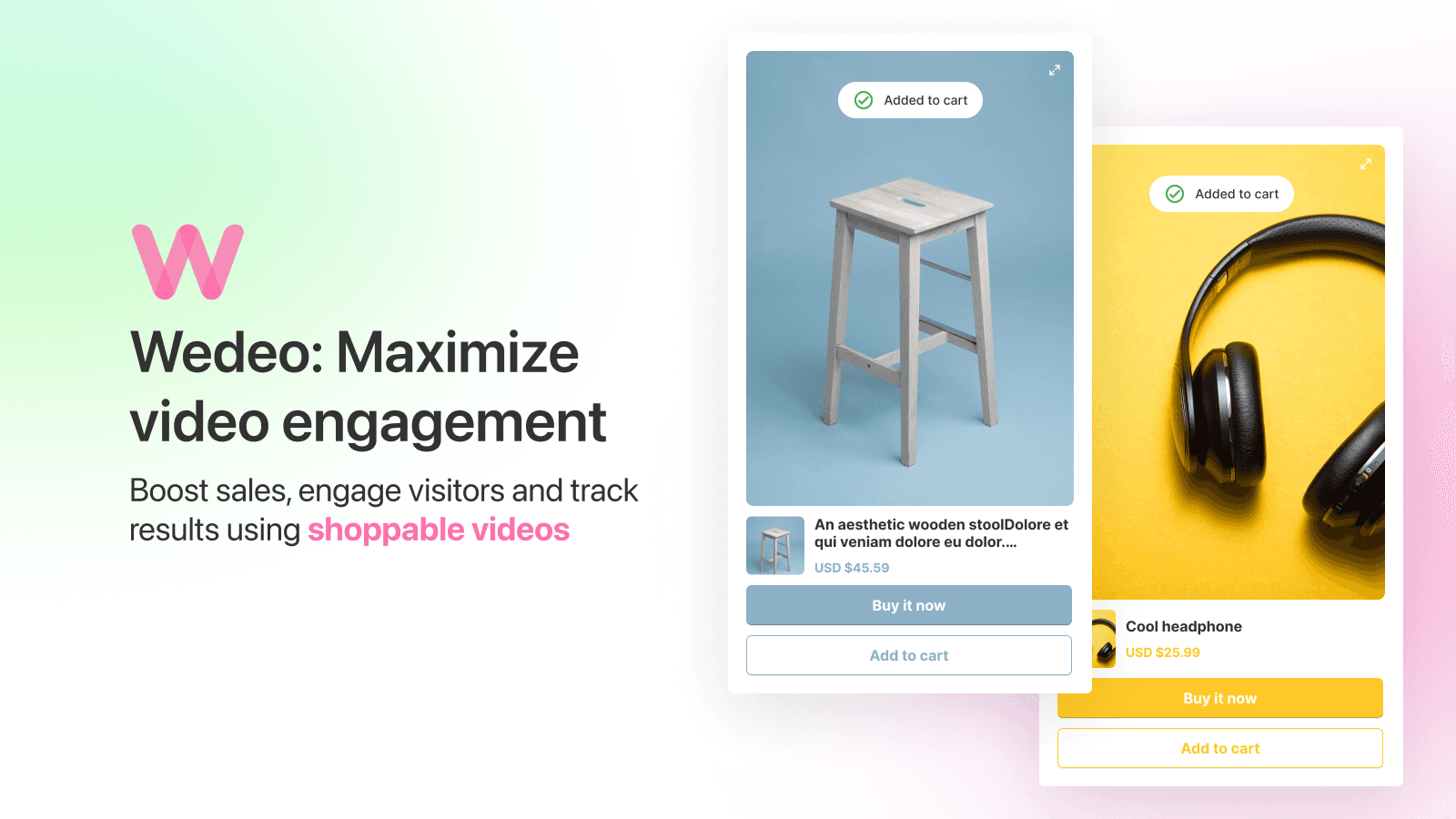 Wedeo shoppable videos feature media