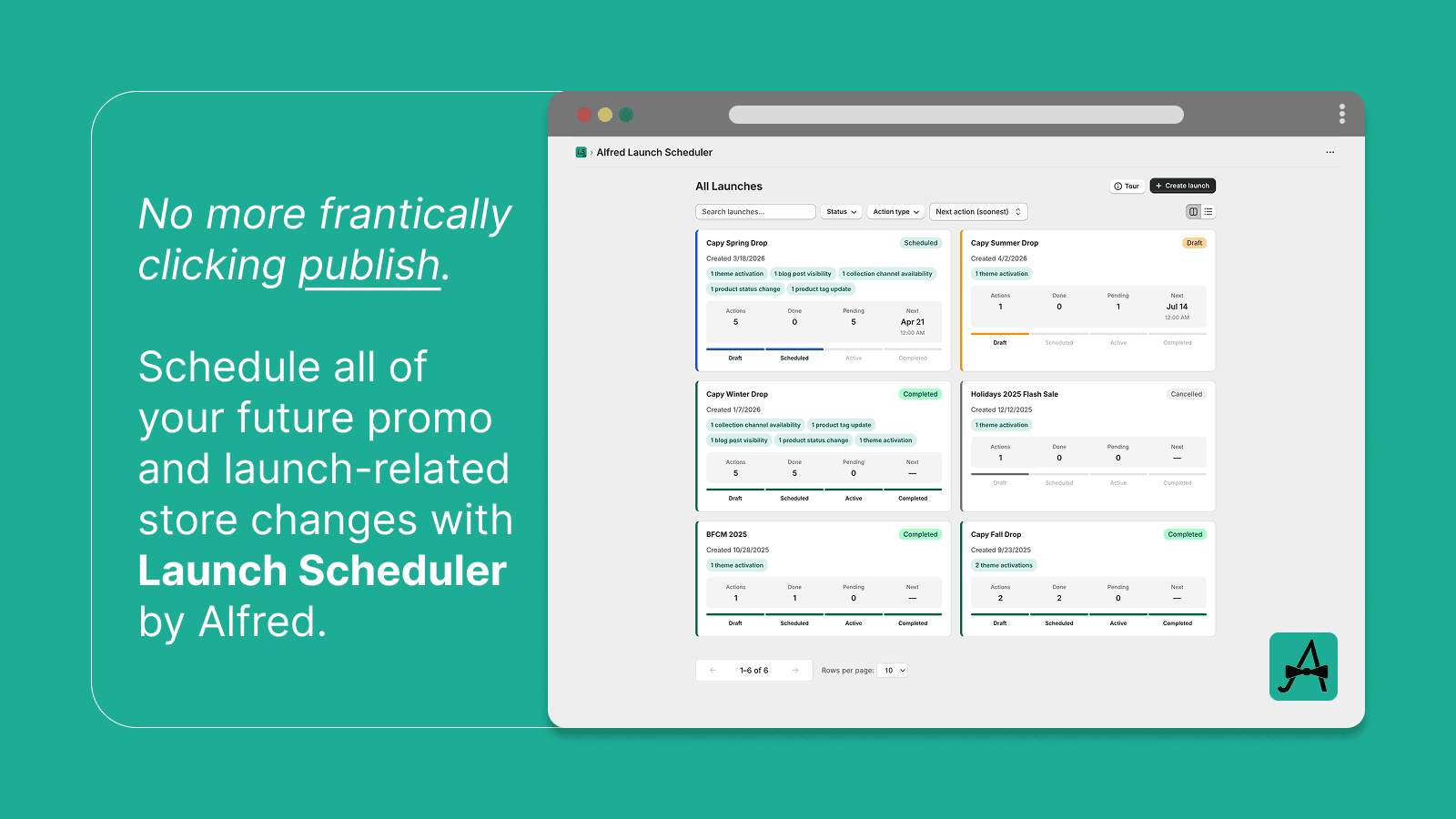 Schedule promo and launch-related store changes with Alfred