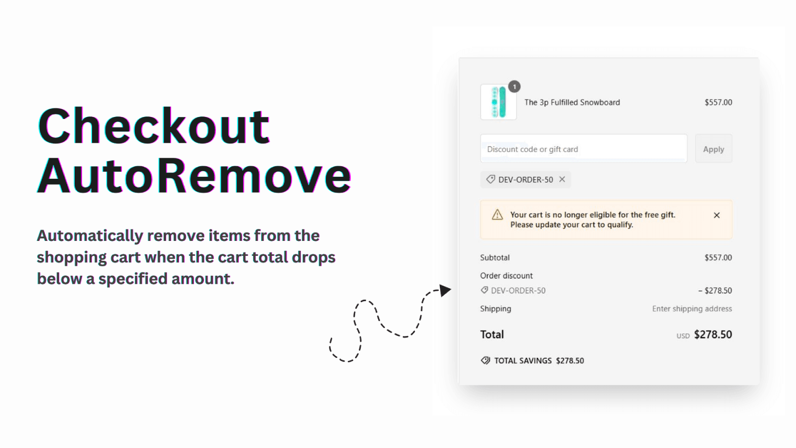 Auto remove items from cart at checkout