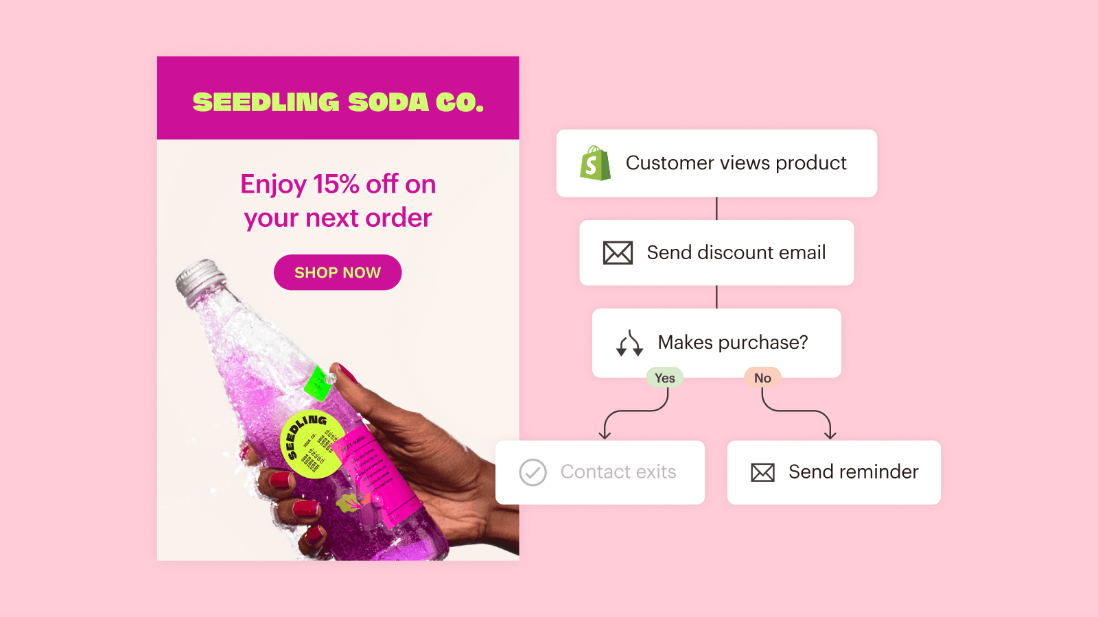 automated email showing product views, purchases, and reminders