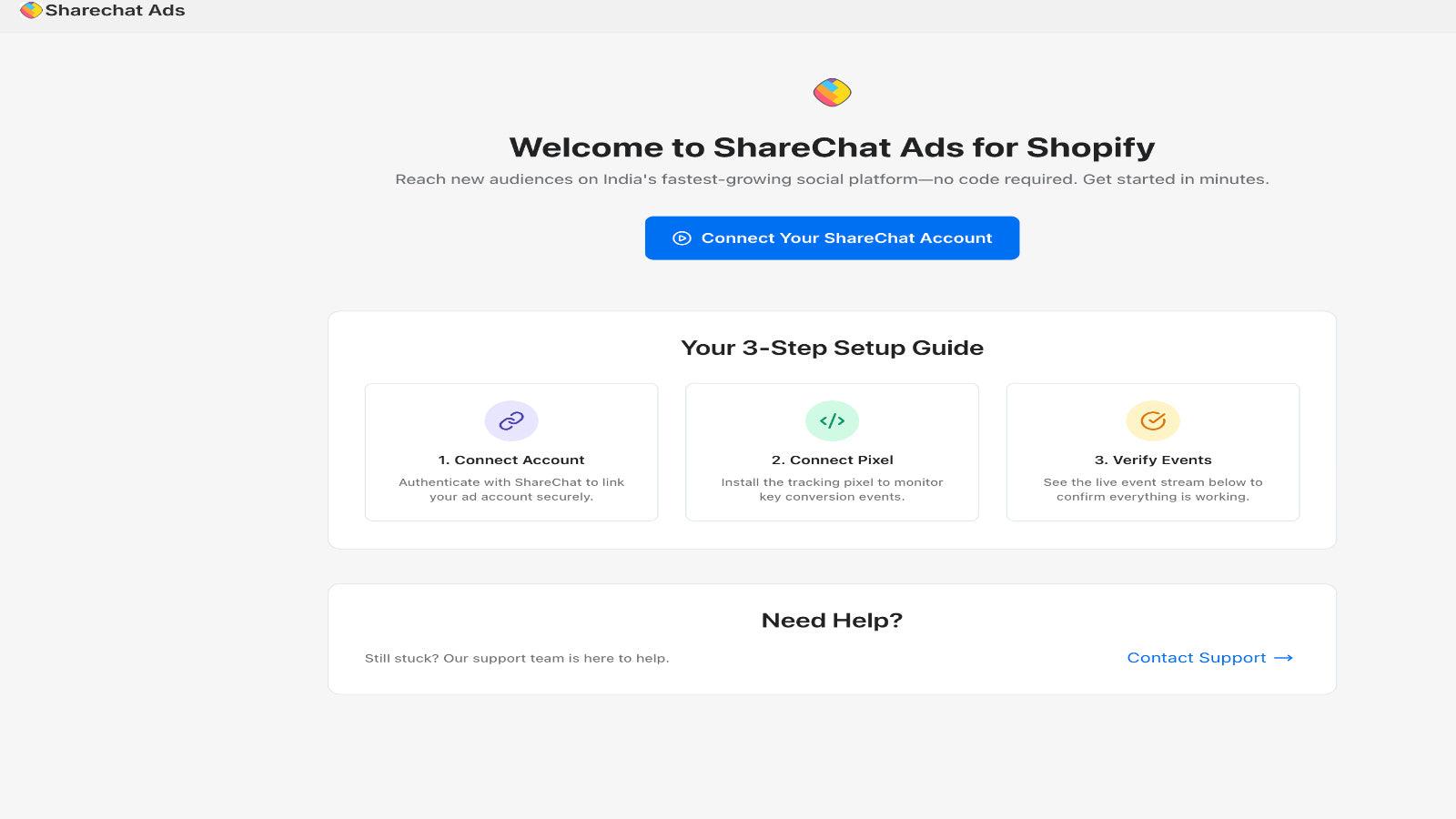 Home Page of the app