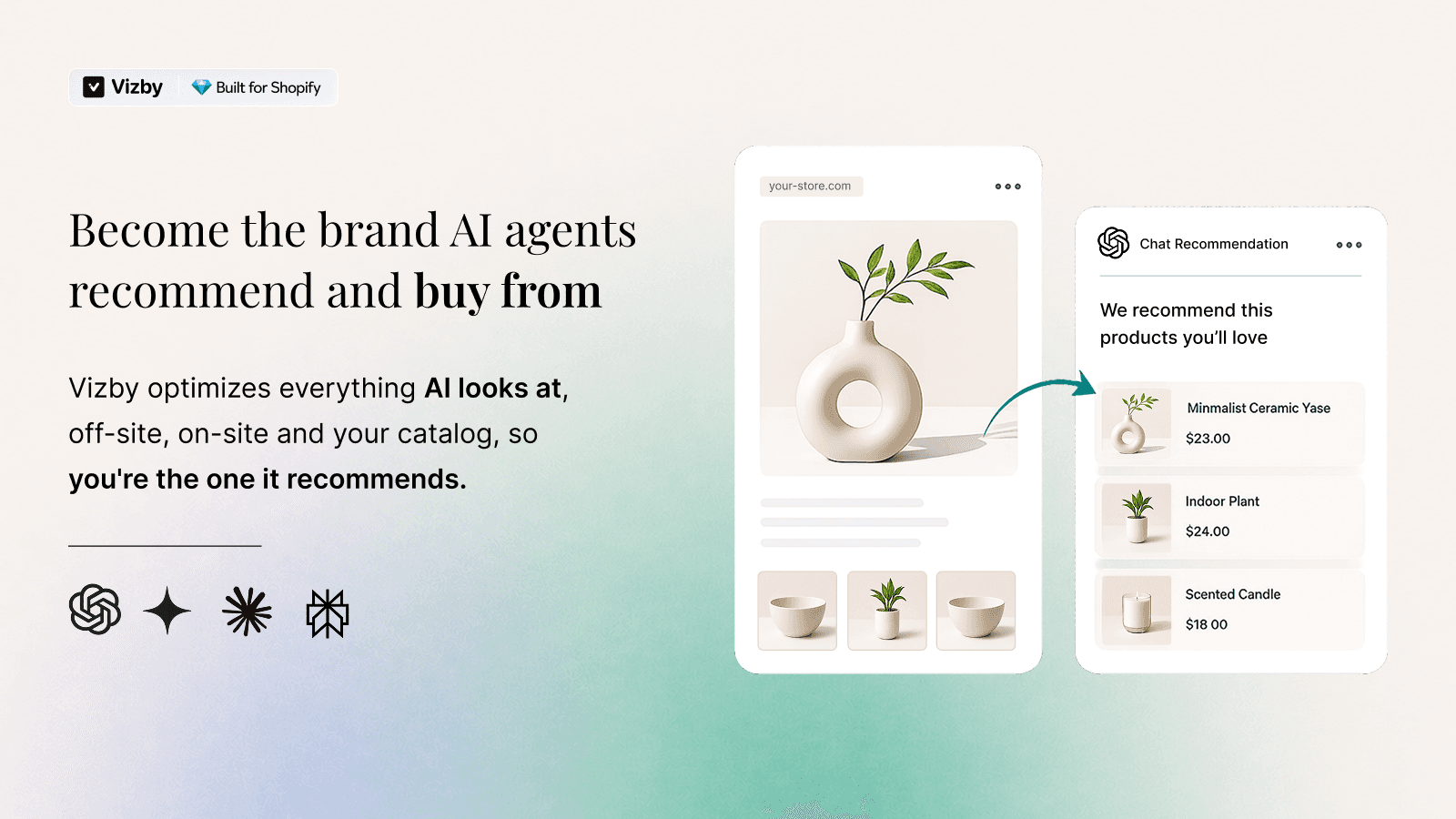 AI recommending products from a Shopify store