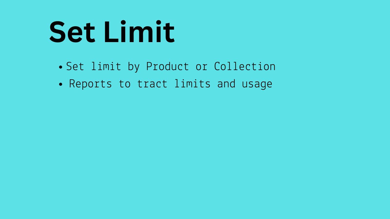 Set Product limit