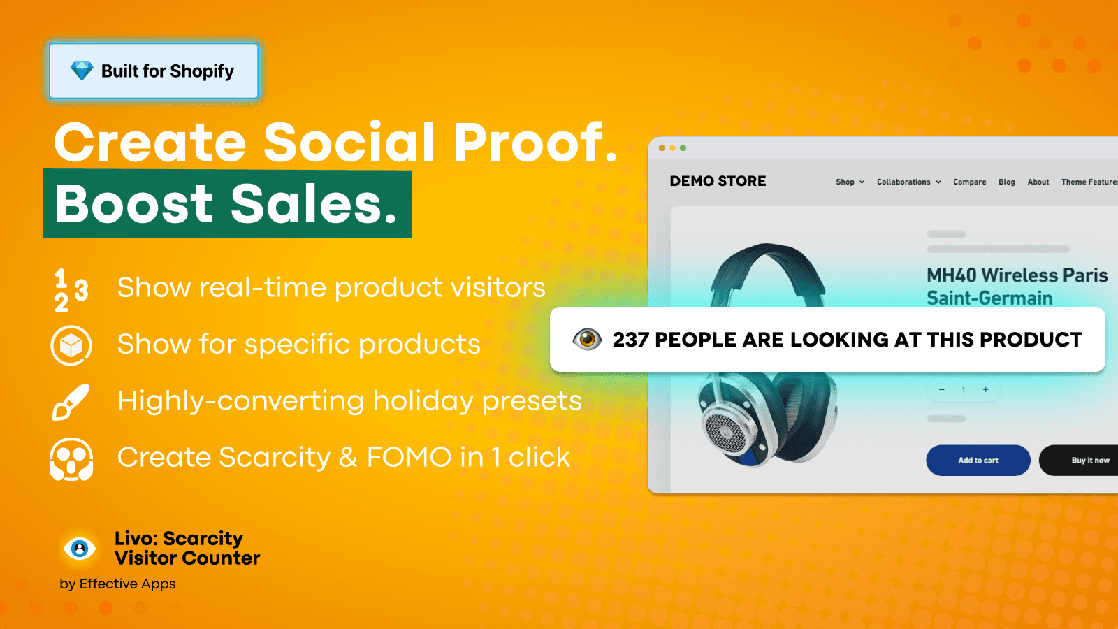 The scarcity views counter increases social proof & trust