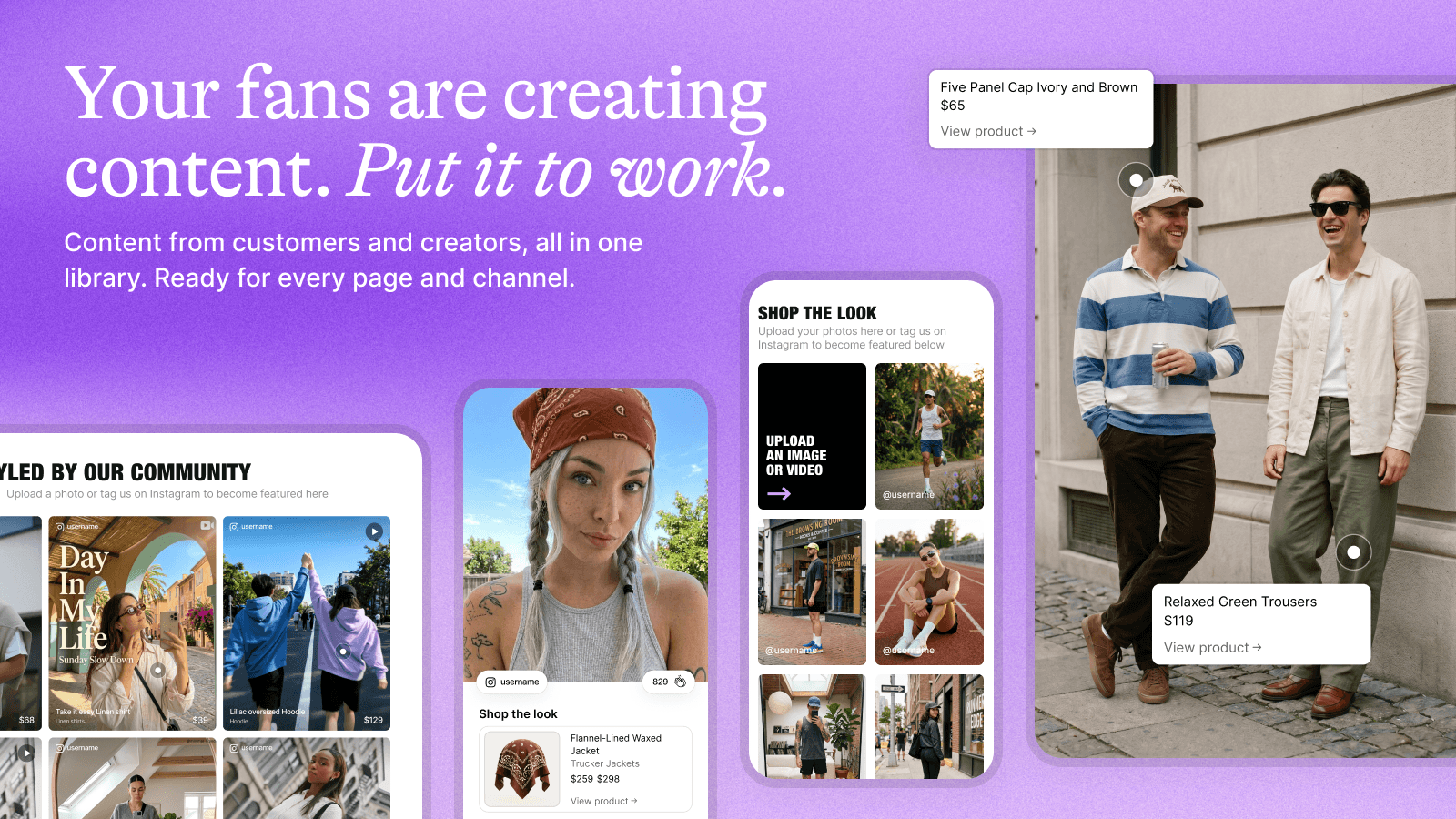 UGC videos and images from customers and creators for your site