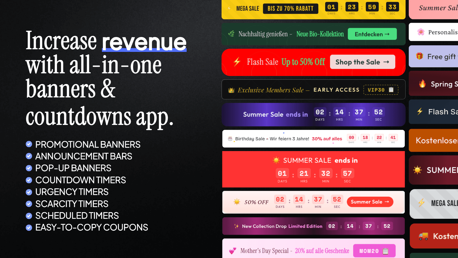 increase revenue with countdown timer and banners