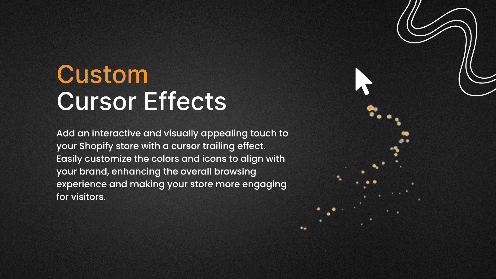Custom cursor trail effects for store visual enhancement