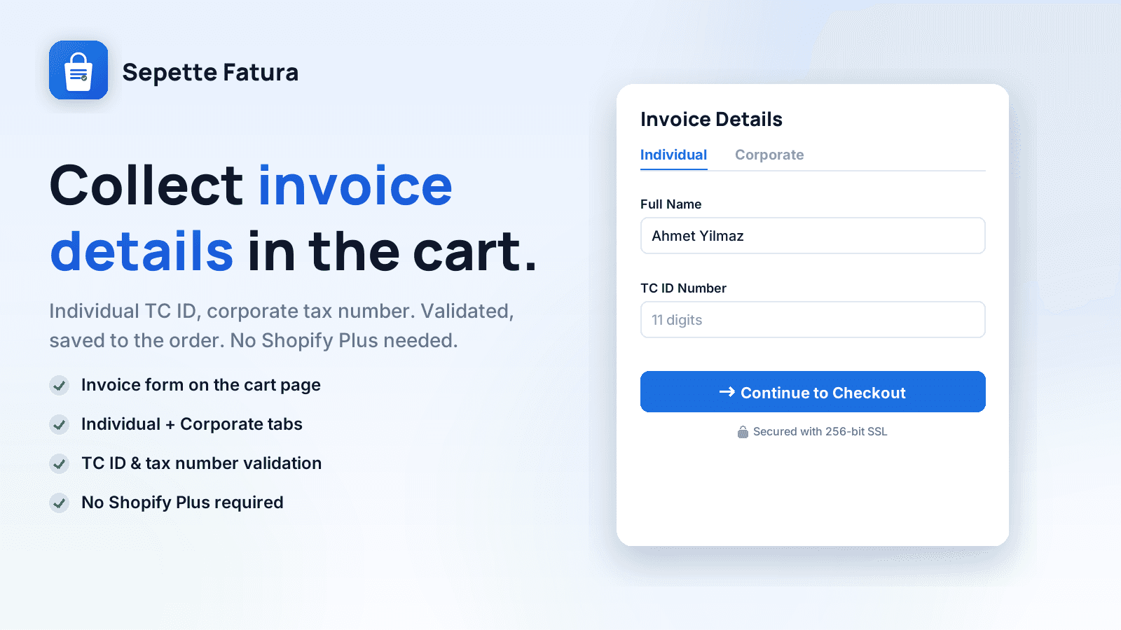Collect invoice details in the cart.