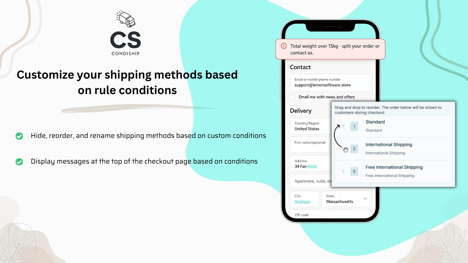 CondiShip - Customize shipping methods based on rule conditions