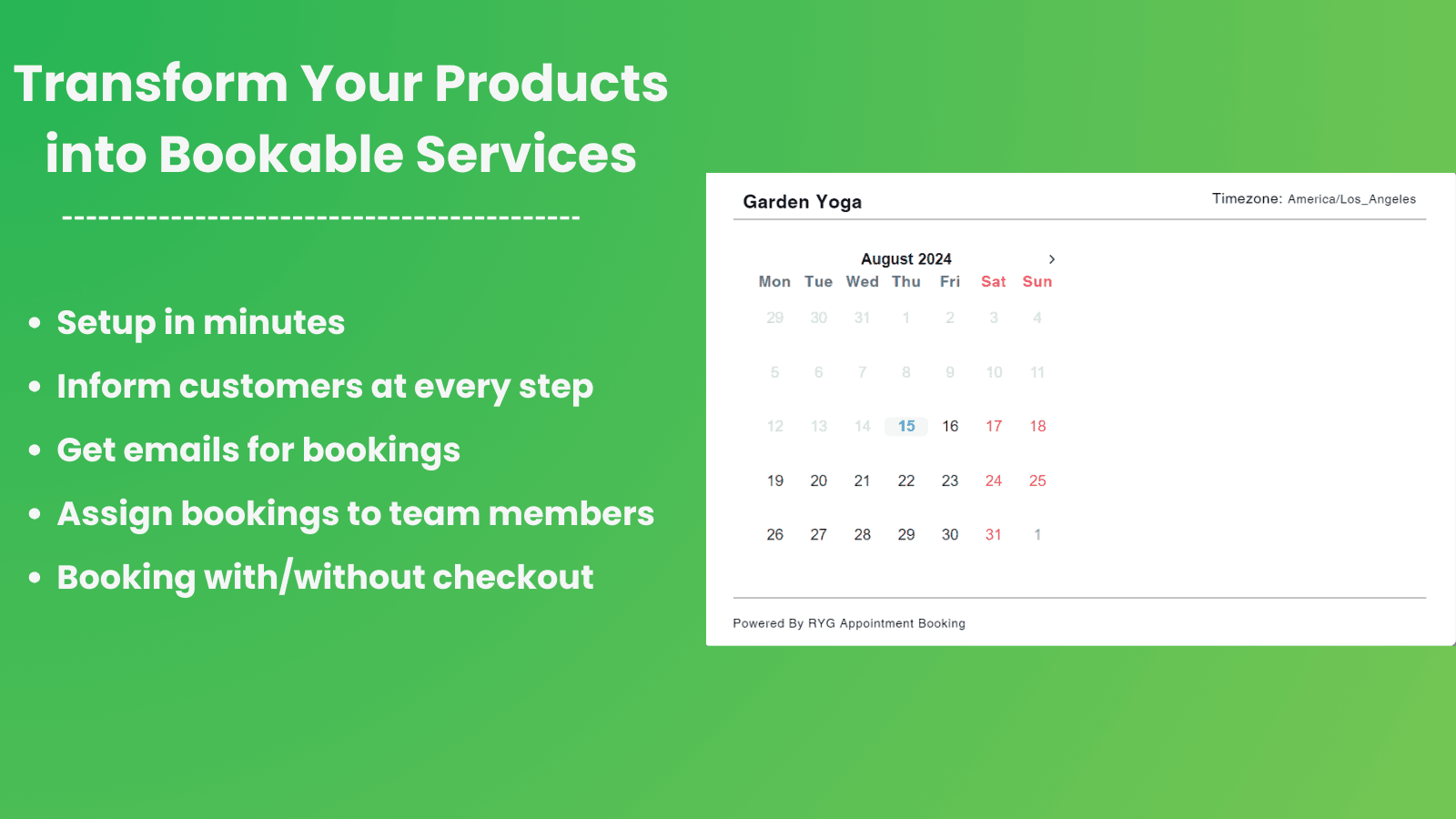 Appointment Booking Calendar. Bookable Services & Event Booking
