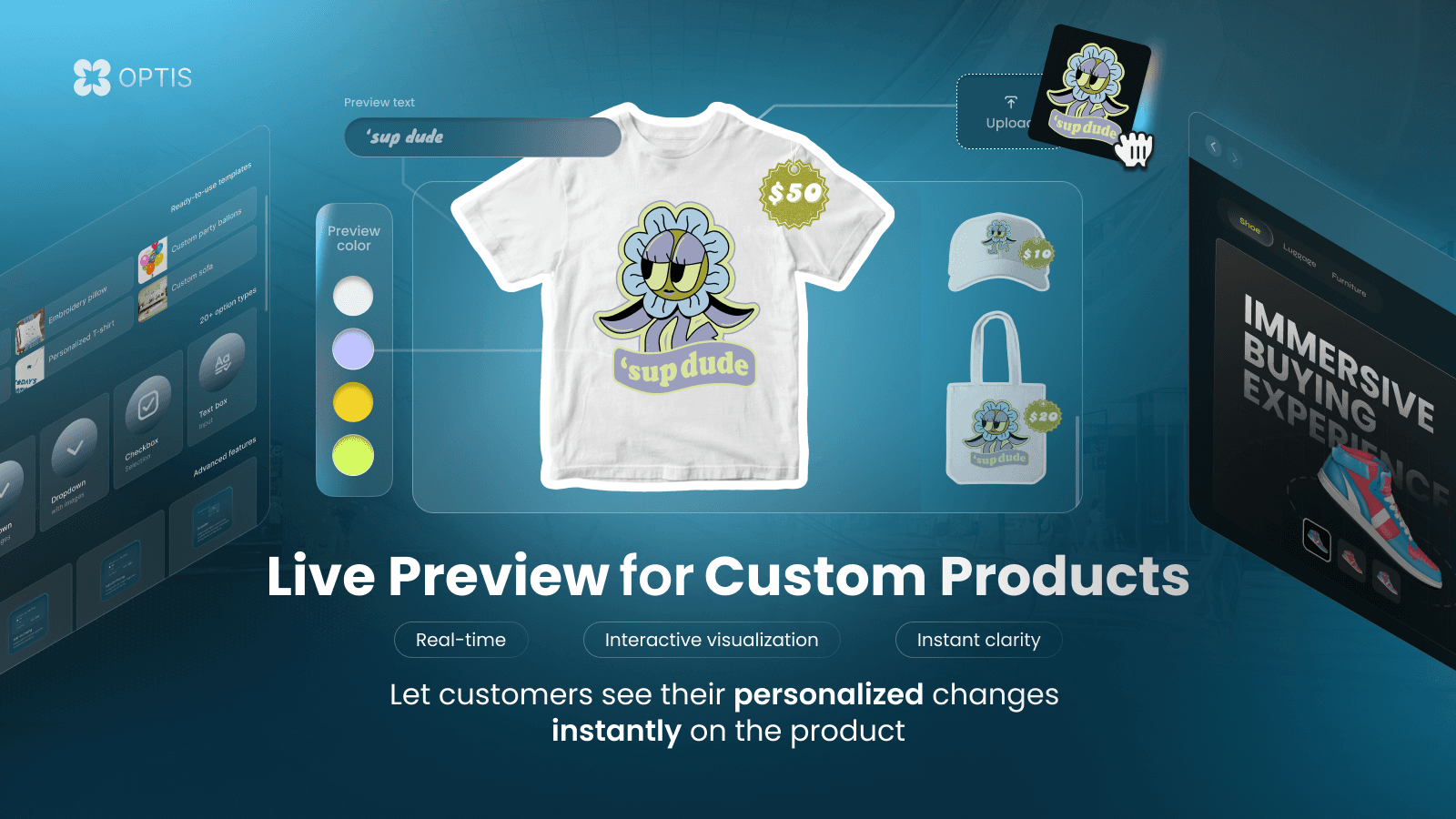 Preview customized product options