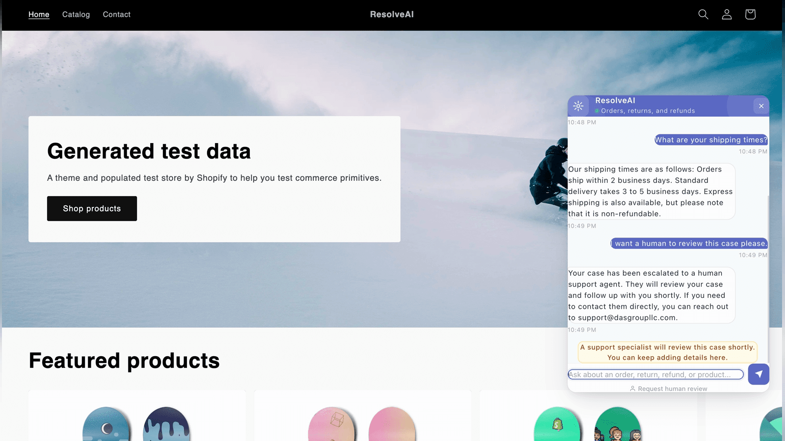 Storefront widget with human review