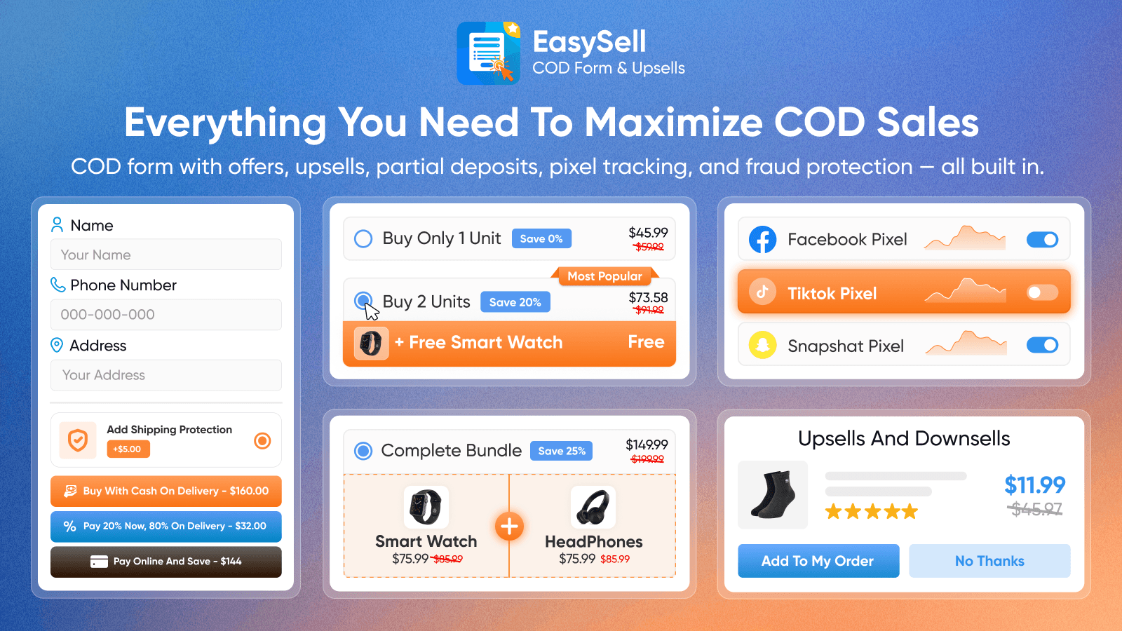 complete COD form for cash on delivery