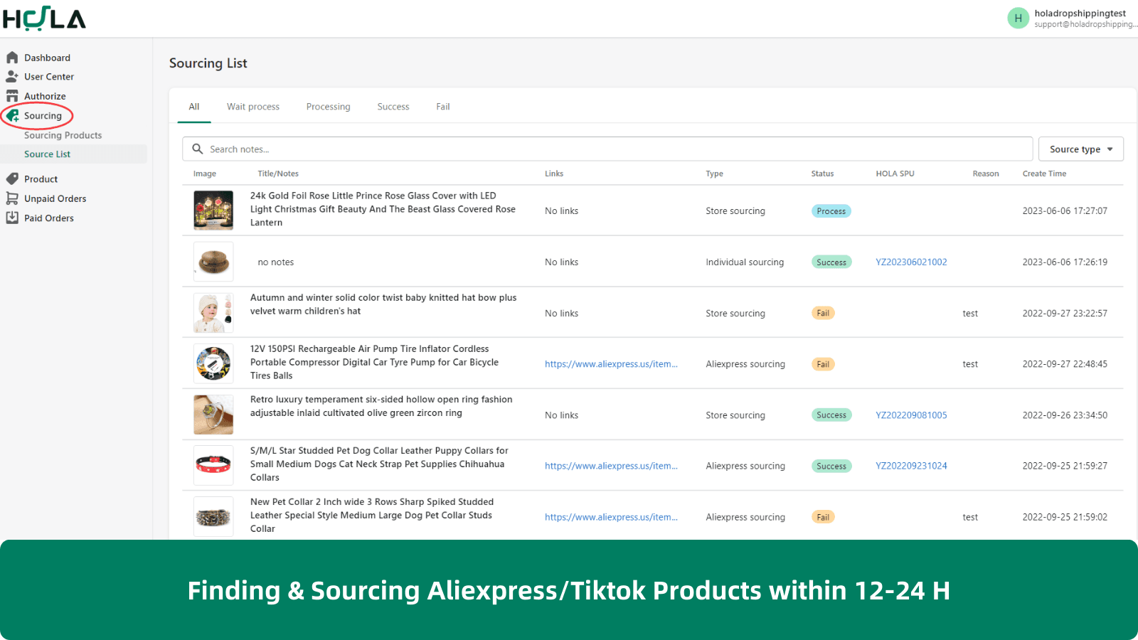 find and source products