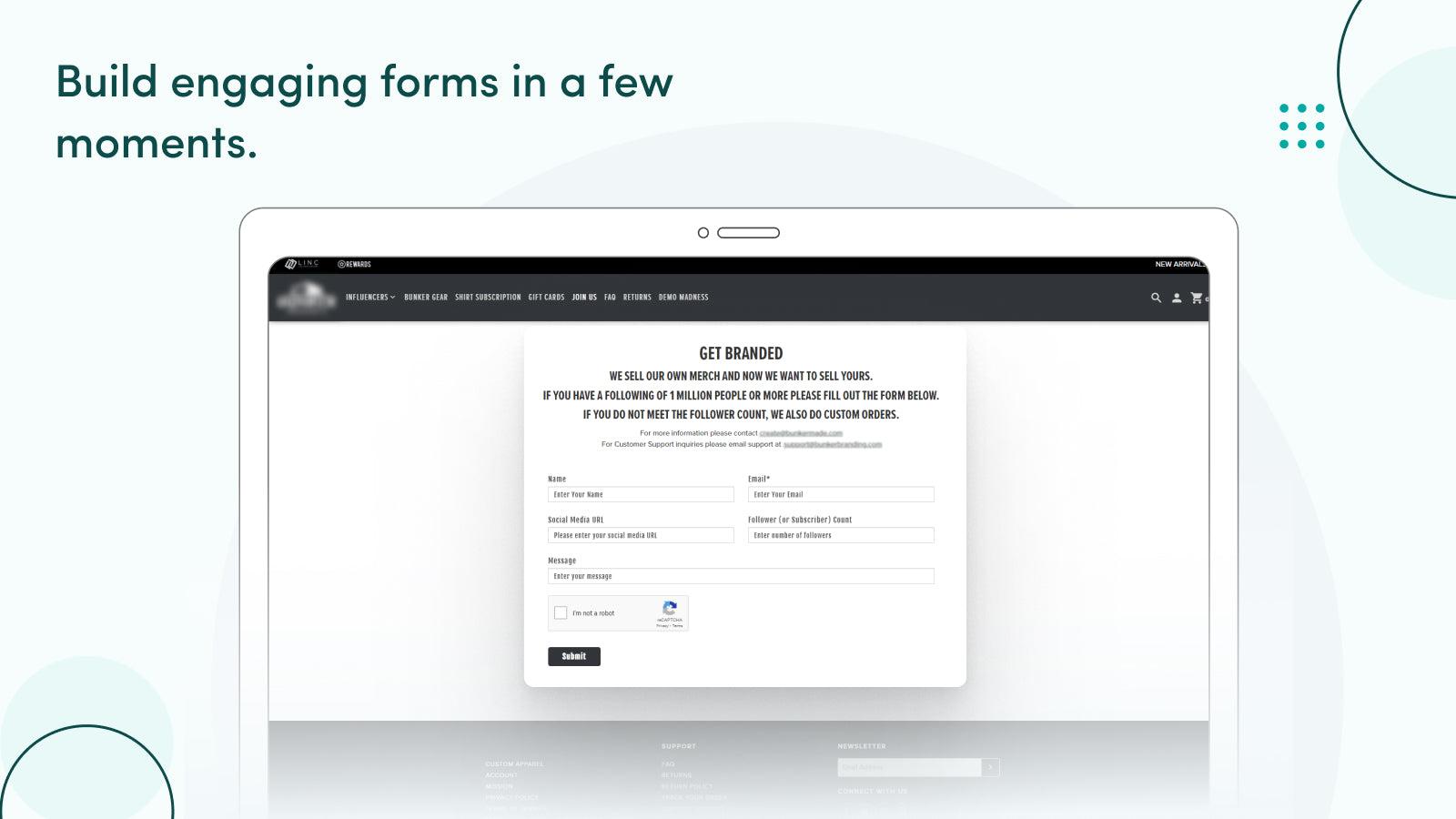We provide simple form creation with file uploads.