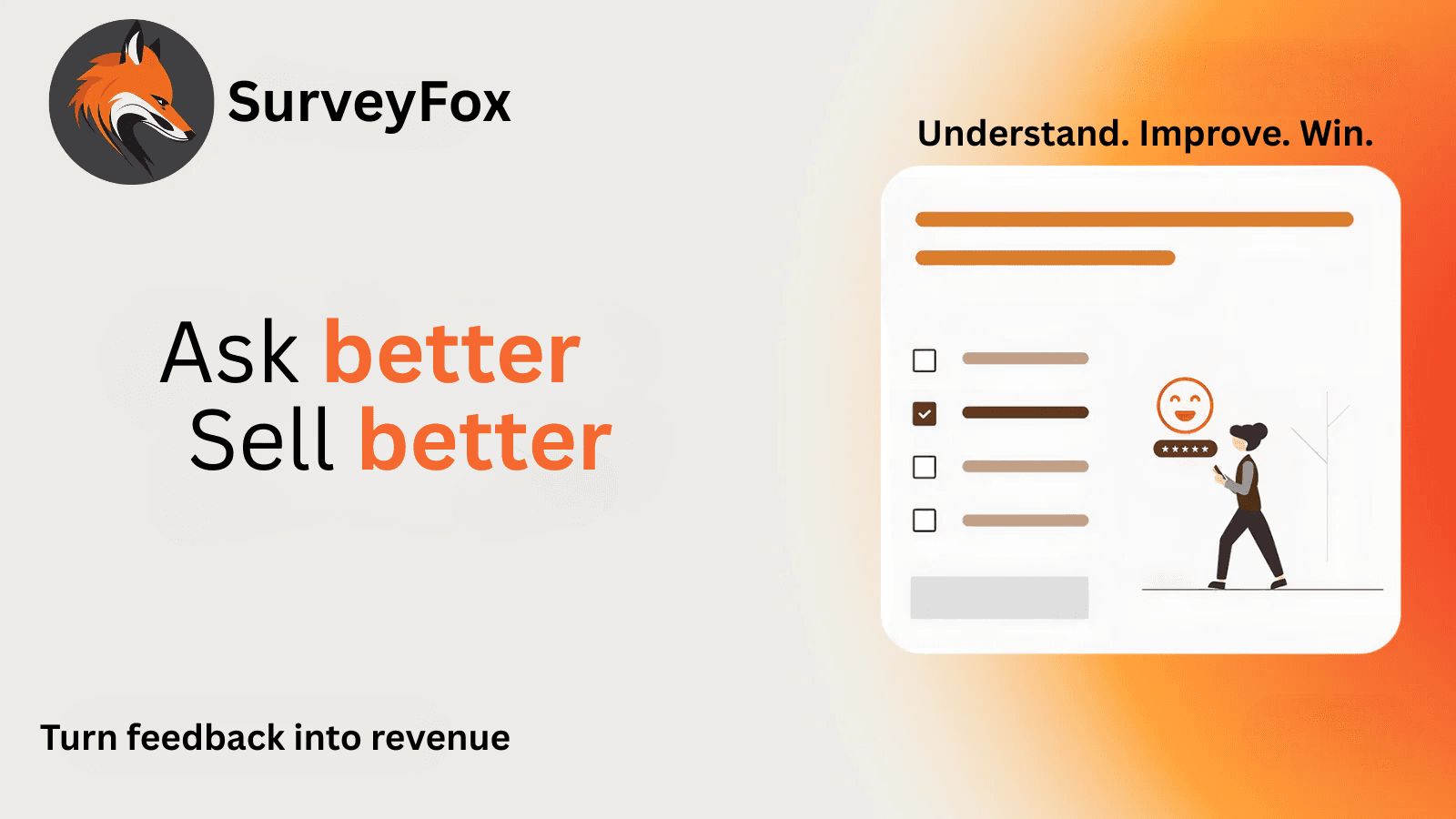 Build surveys with various question types and settings.