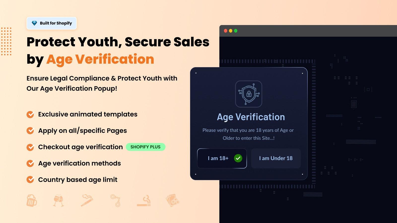 Age Verification popup , Age Checker, age validator, age check