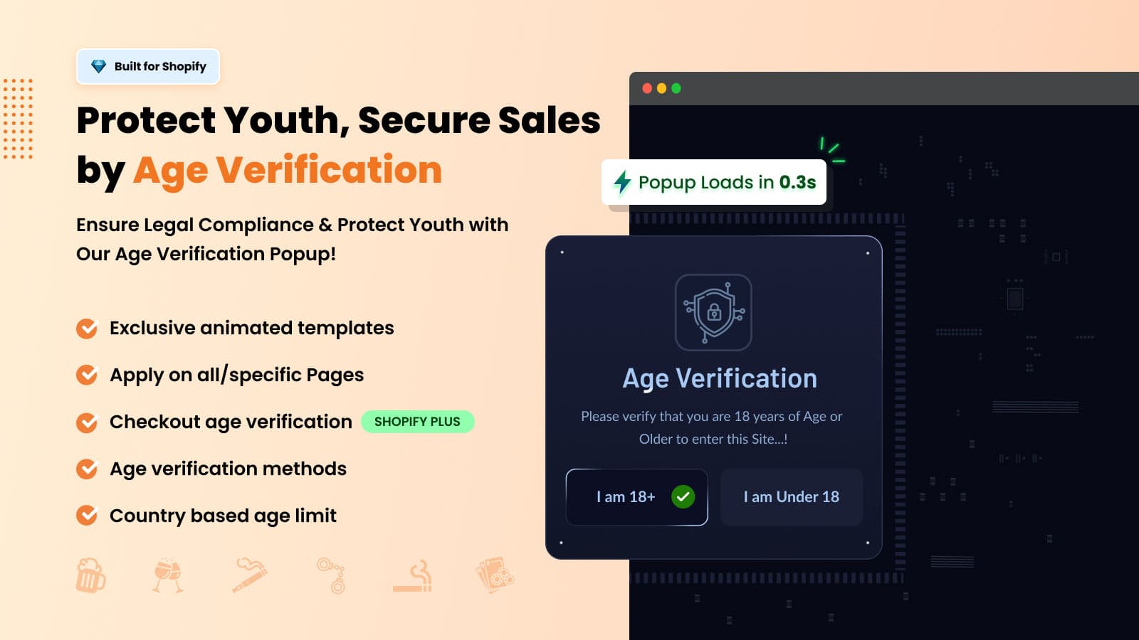 Age Verification popup , Age Checker, age validator, age check