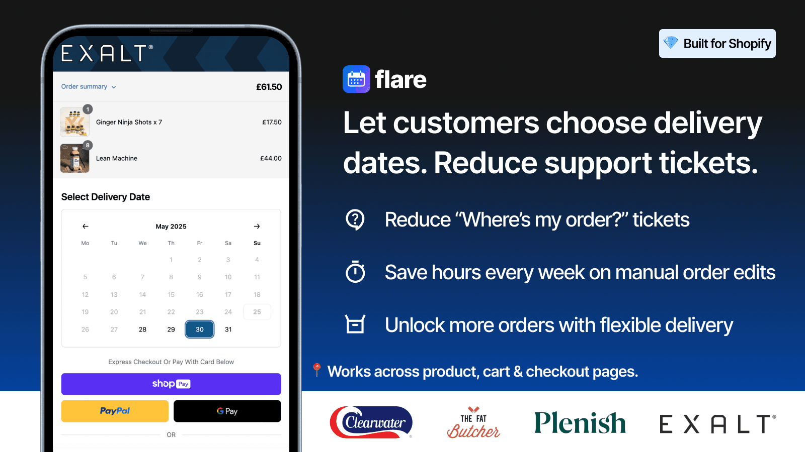 Flare delivery date picker at Shopify Plus checkout — Shopify