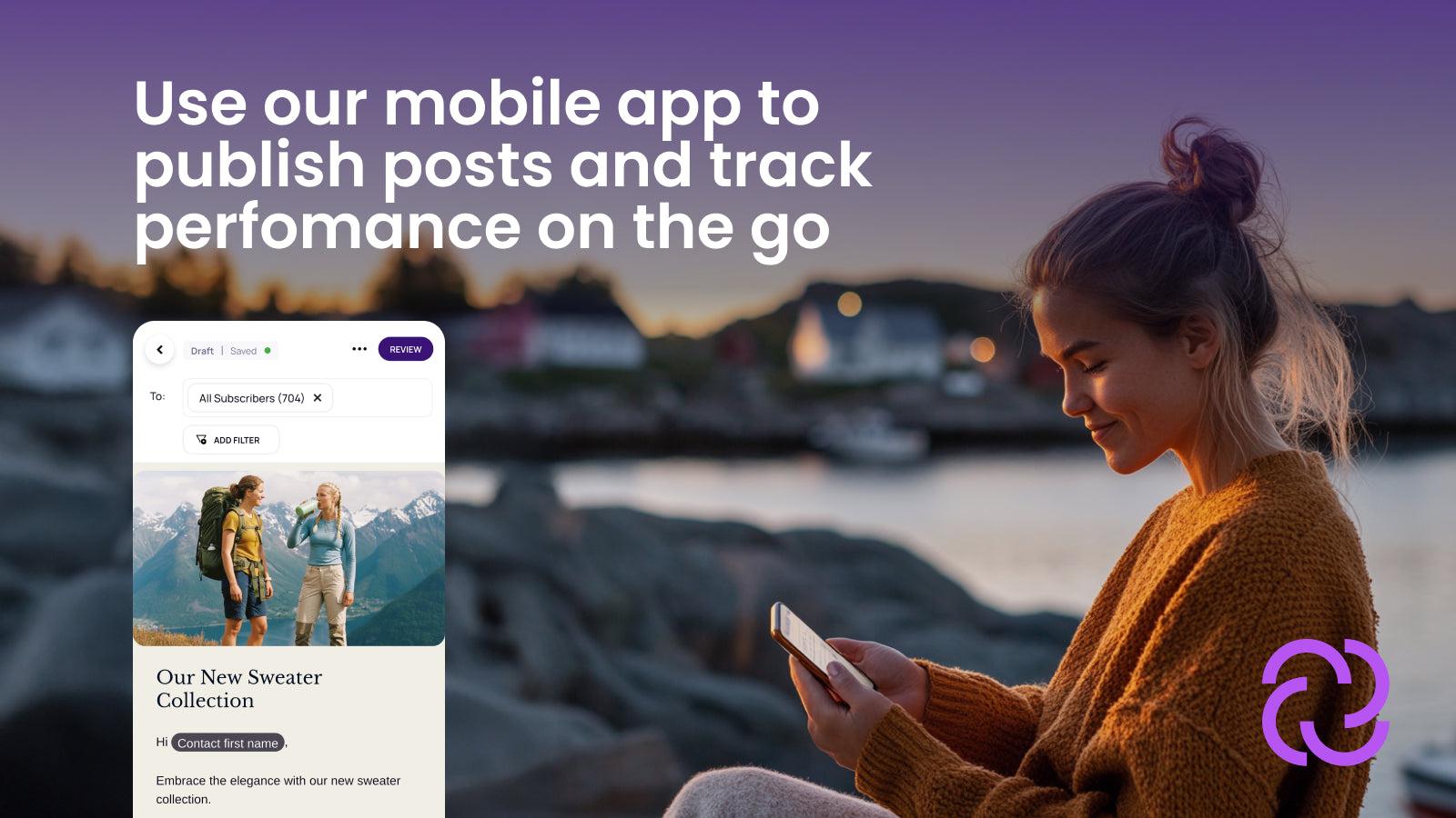 Mobile app to publish on the go