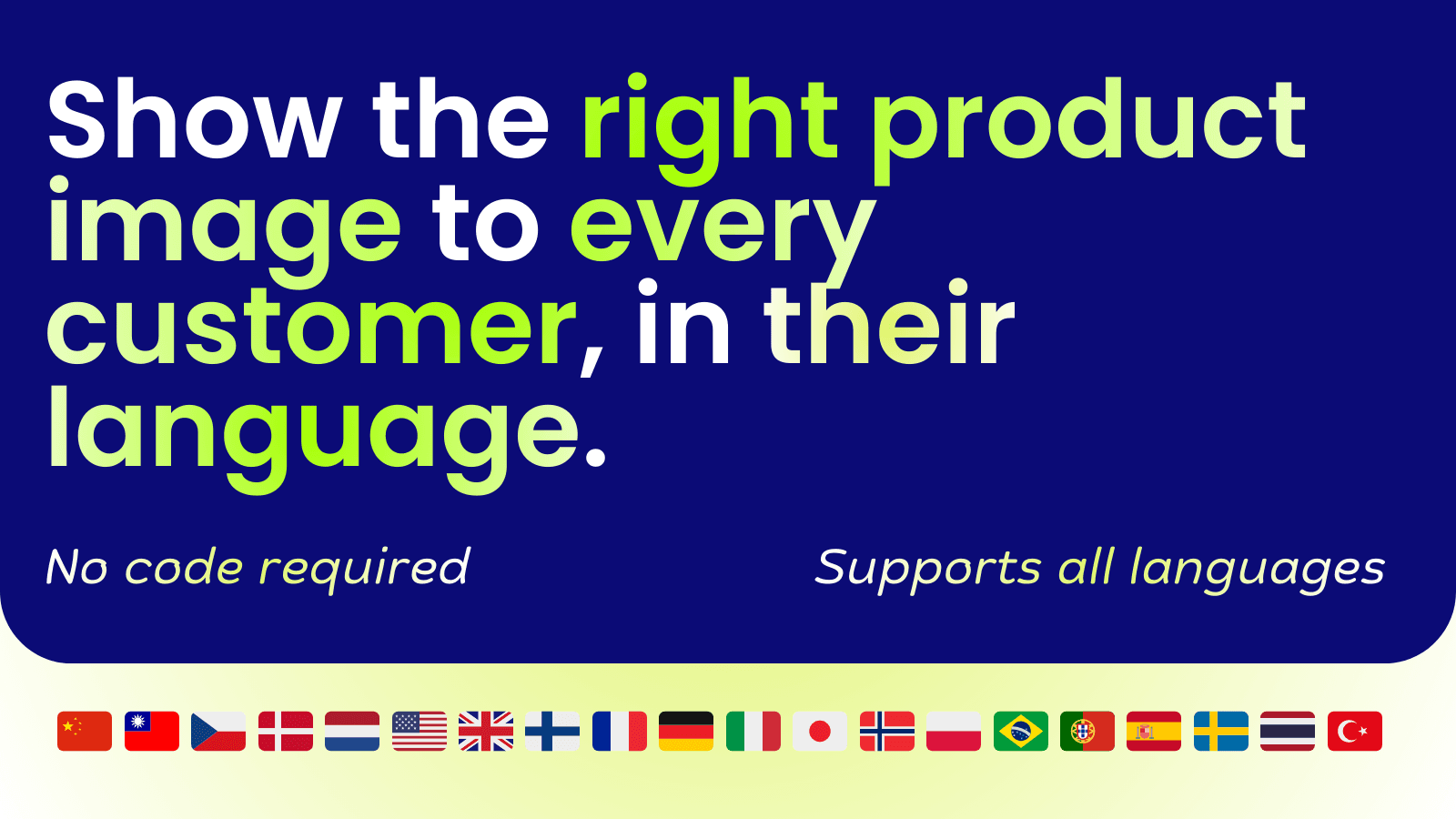 Show the right product image to every customer, in their languag
