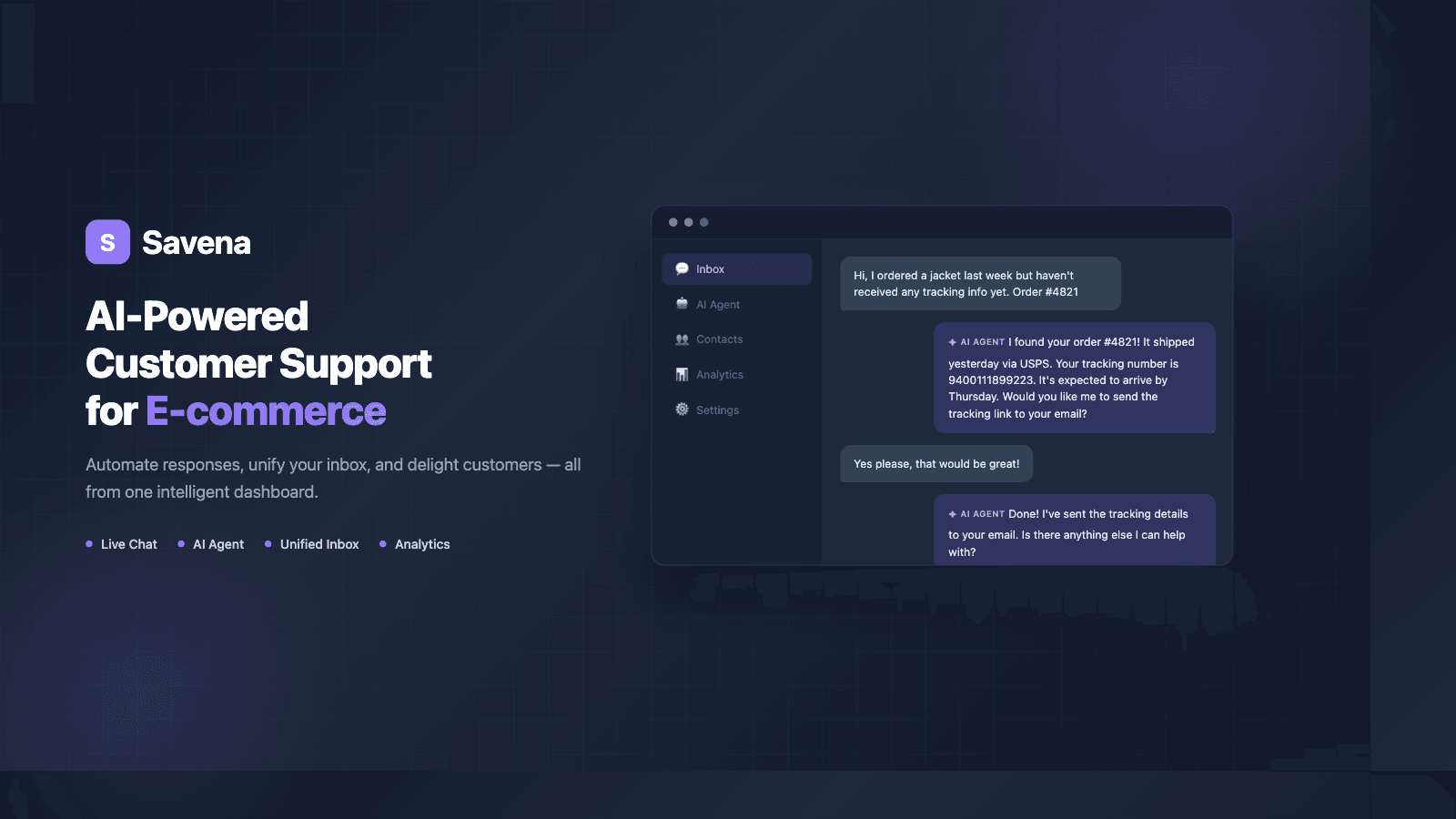 AI customer support dashboard with automated chat for Shopify