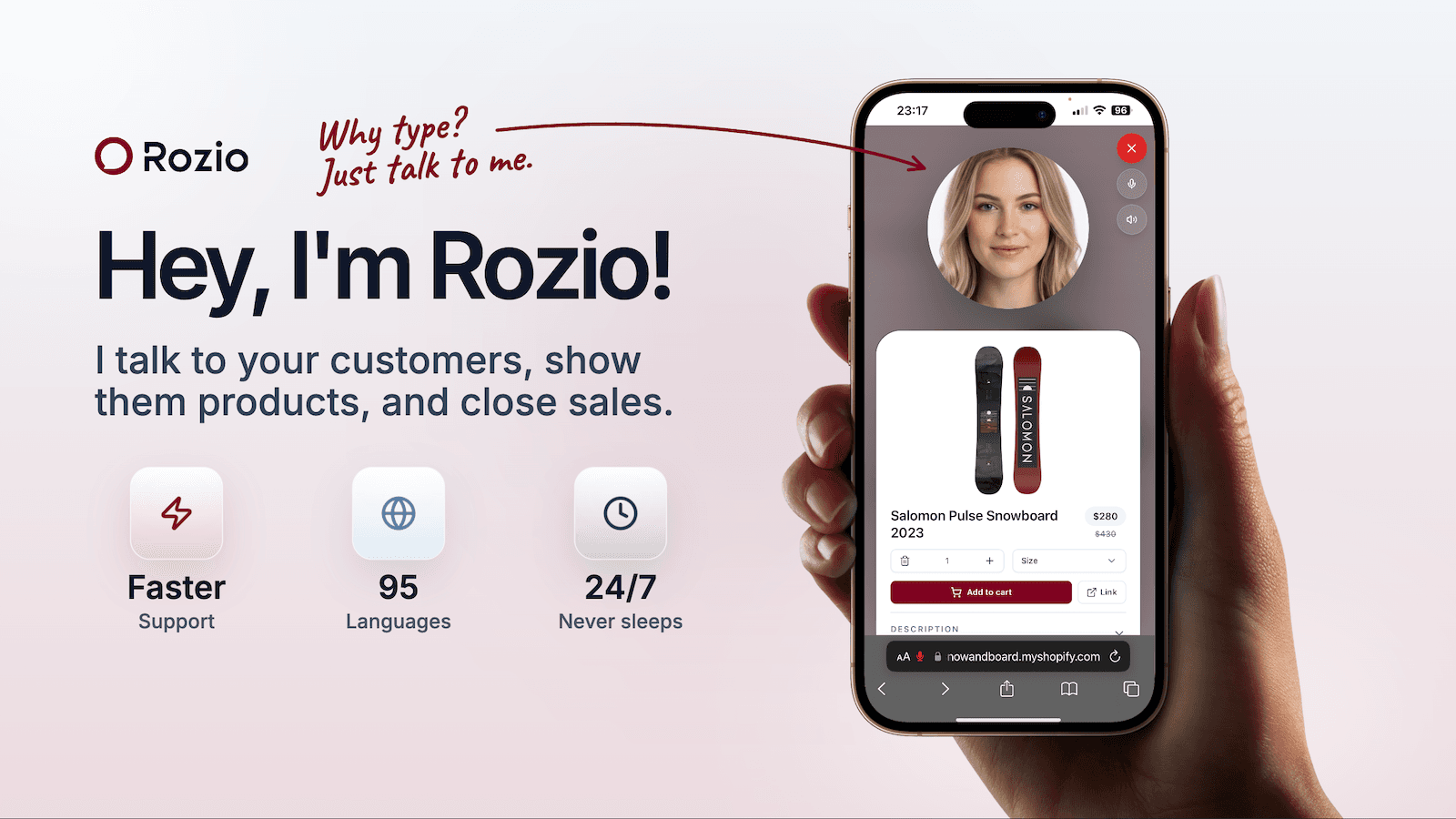 AI live chat with voice avatar and product recommendations