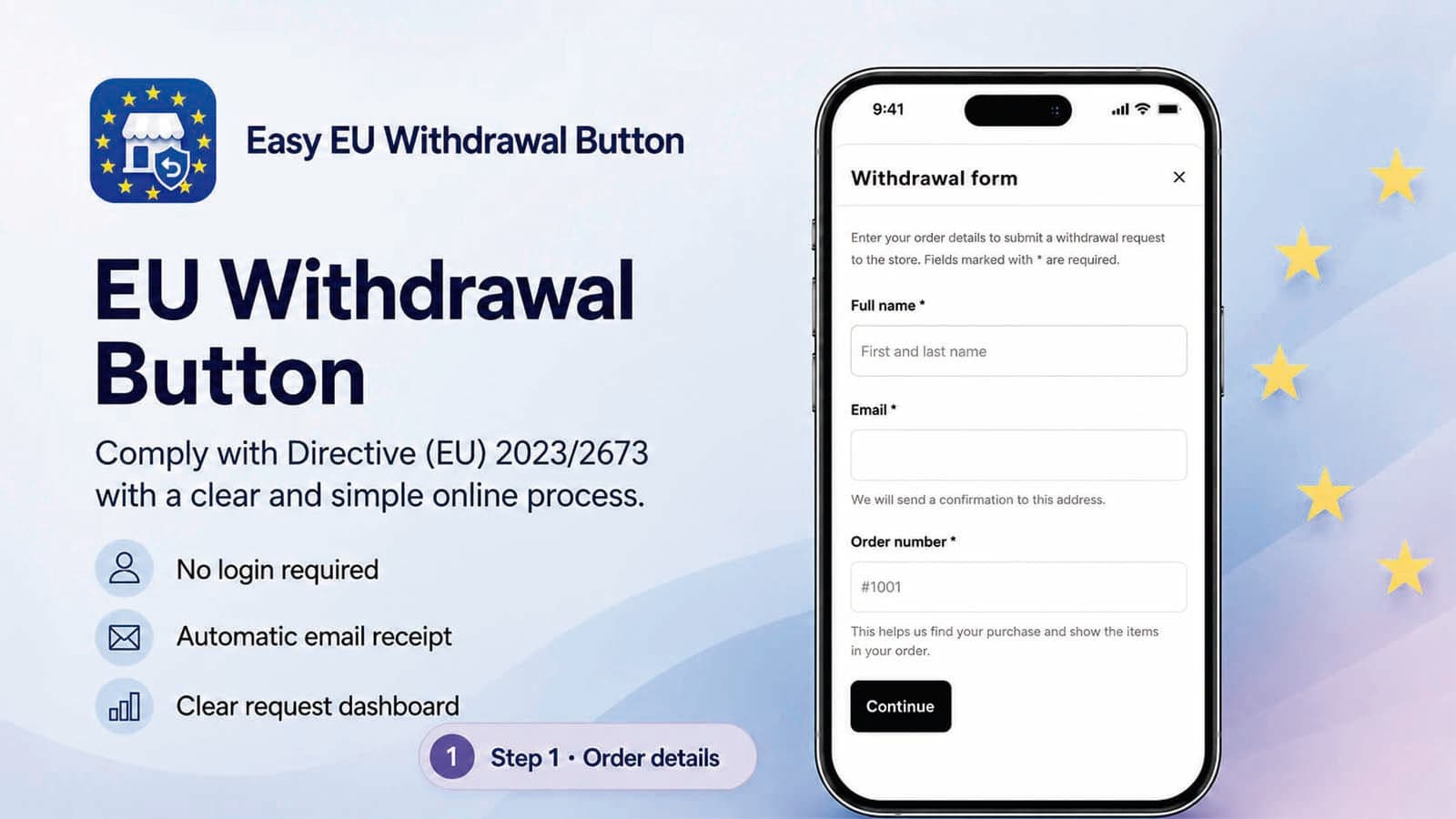 Image showing the compliant withdrawal form