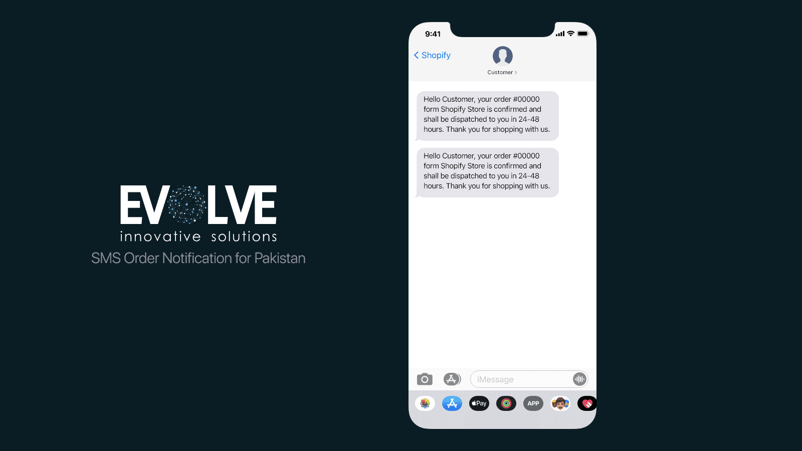 Evolve SMS Order Notification for Pakistan
