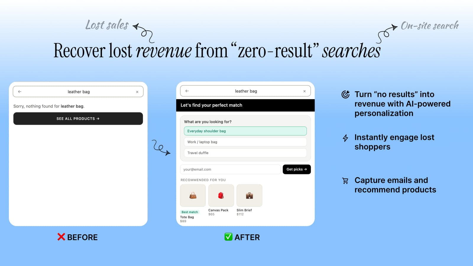 Recover lost sales and leads with Searchly