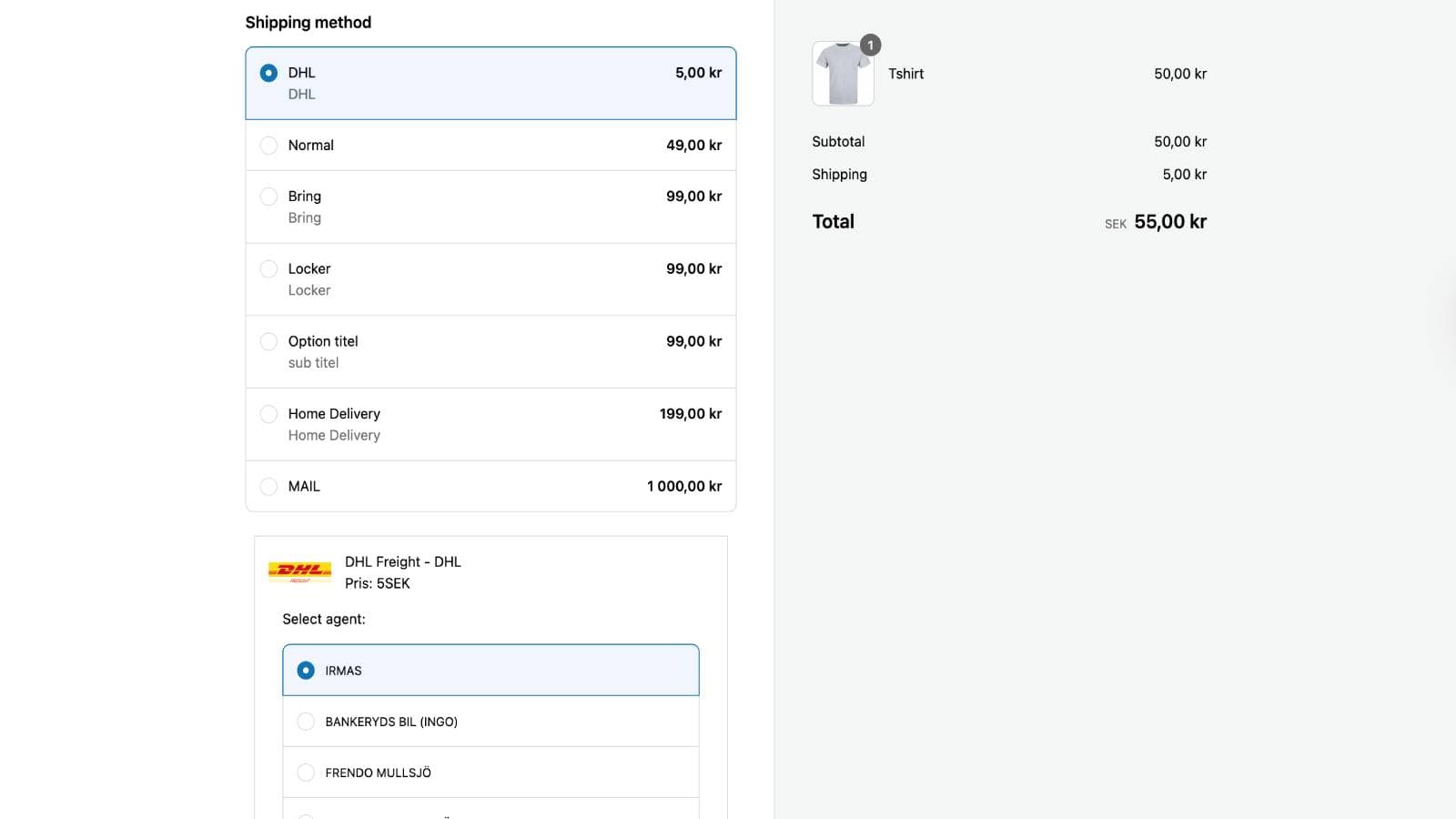 Checkout extension