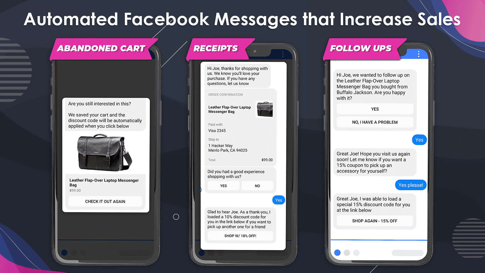 facebook messenger abandoned carts