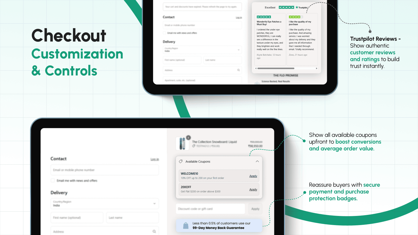Checkout blocks and page rename custom rules