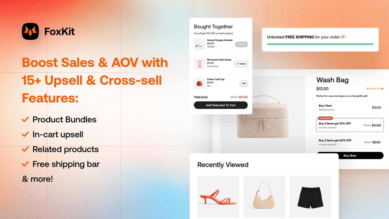 upsell cross-sell product bundles discount foxkit