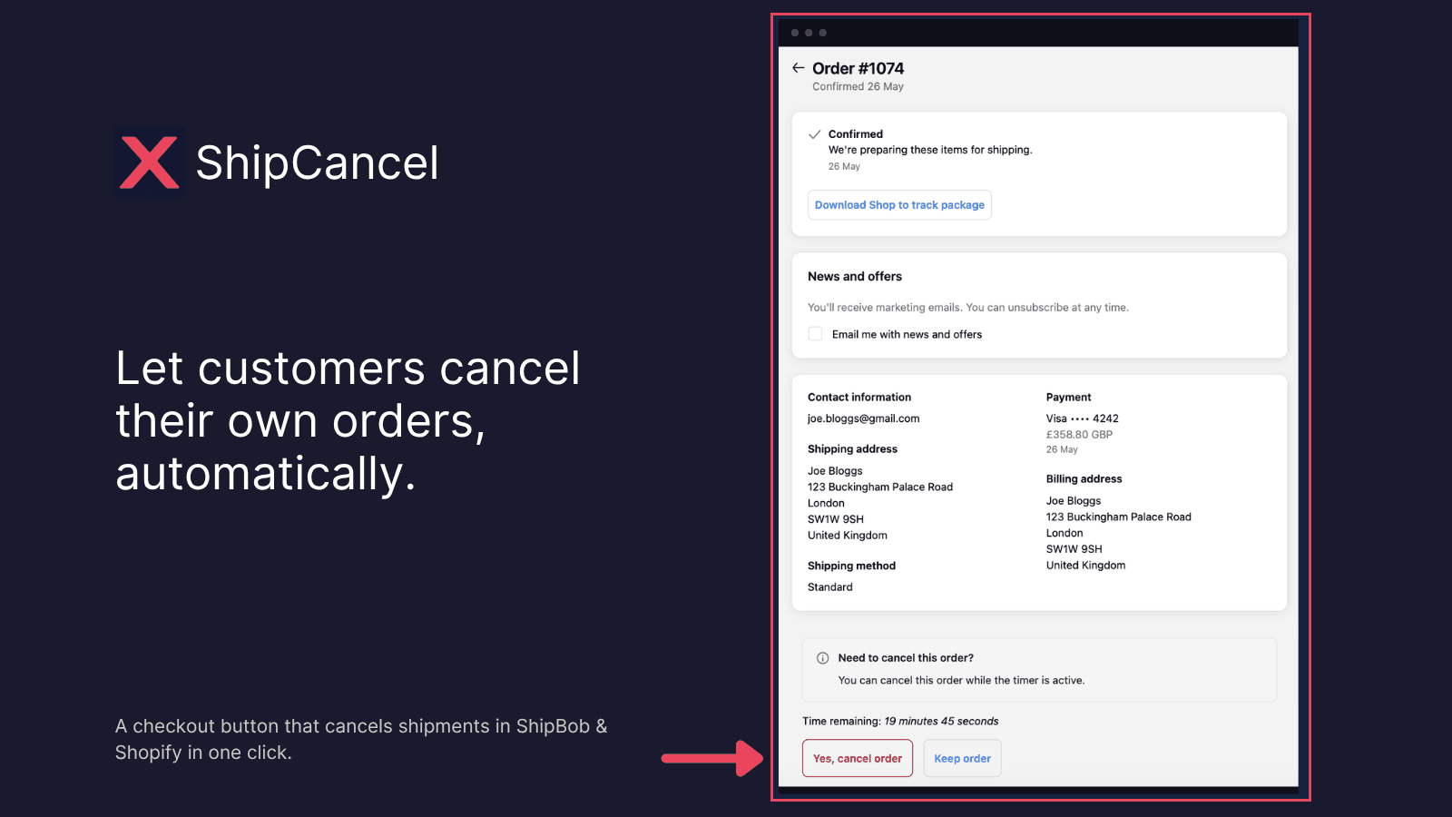 ShipCancel Hero Page