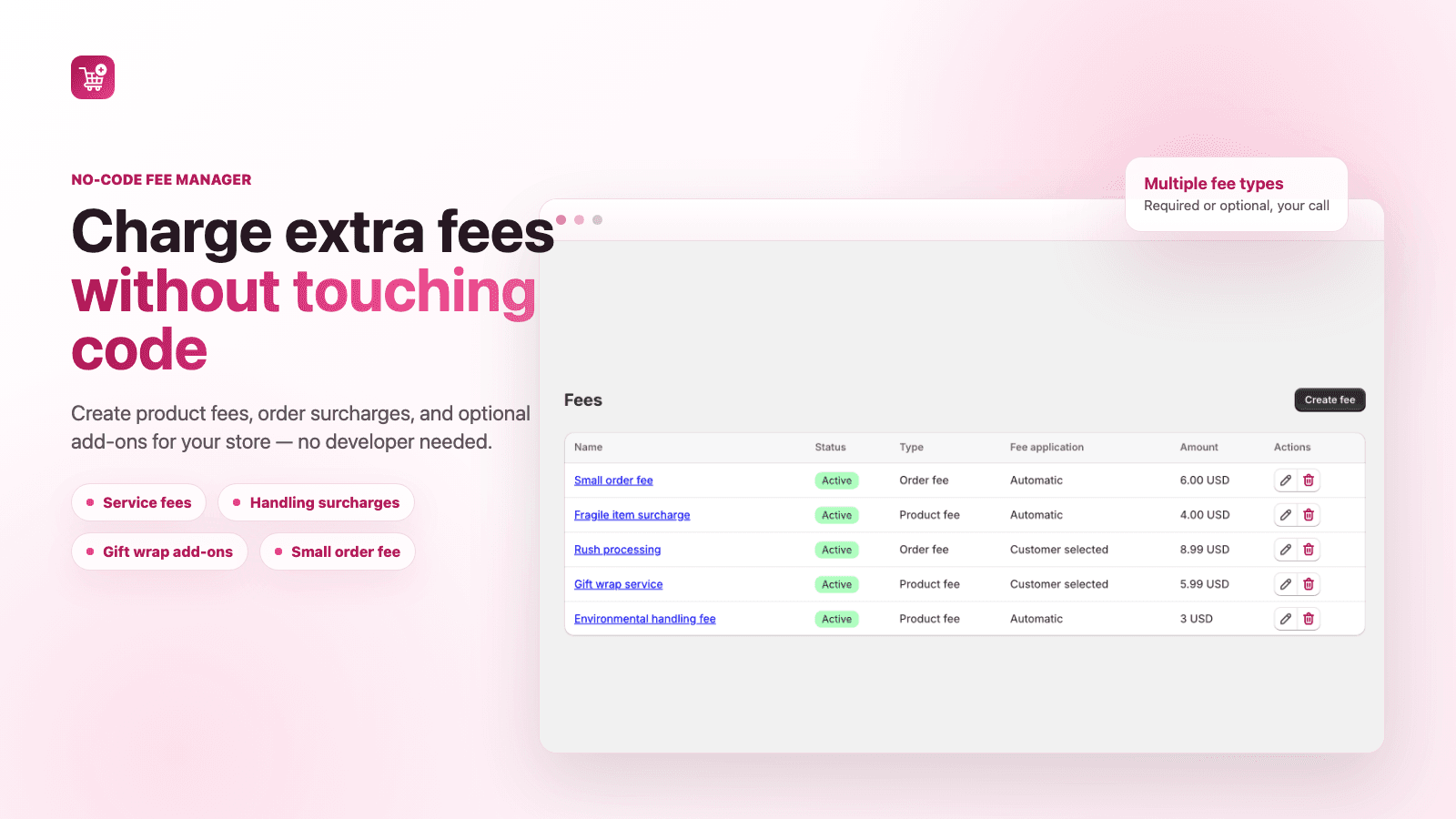 Manage every fee